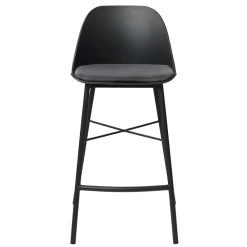 Wohnen Schwarze Möbel|Graue Möbel*Schwarzer Barstuhl mit Schalensitz Kunststoff - Formentera