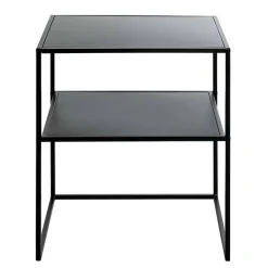 Wohnen Schwarzer Beistelltisch mit Ablageboden - Jack