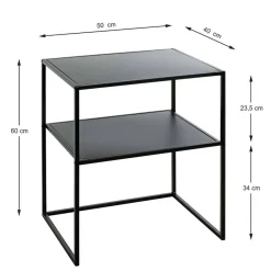 Wohnen Schwarzer Beistelltisch mit Ablageboden - Jack
