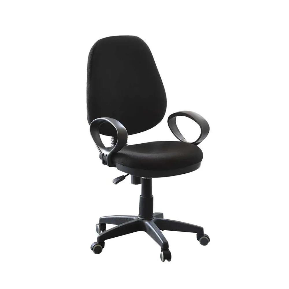 Wohnen Schwarzer Bürostuhl mit Armlehnen - Briscane