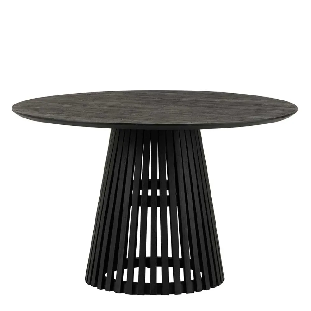 Wohnen Küchentische|Esszimmertische*Schwarzer Design Säulentisch mit Schweizer Kante - Vamaica