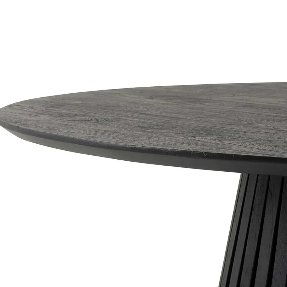 Wohnen Küchentische|Esszimmertische*Schwarzer Design Säulentisch mit Schweizer Kante - Vamaica