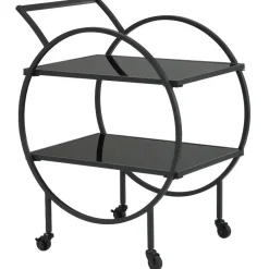 Wohnen Servierwagen|Teewagen*Schwarzer Design-Servierwagen aus Metall - Nucina