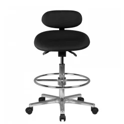 Wohnen Schwarzer Drehhocker mit niedriger Rückenlehne - Zafyra