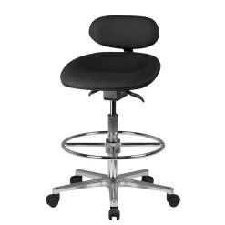 Wohnen Schwarzer Drehhocker mit niedriger Rückenlehne - Zafyra