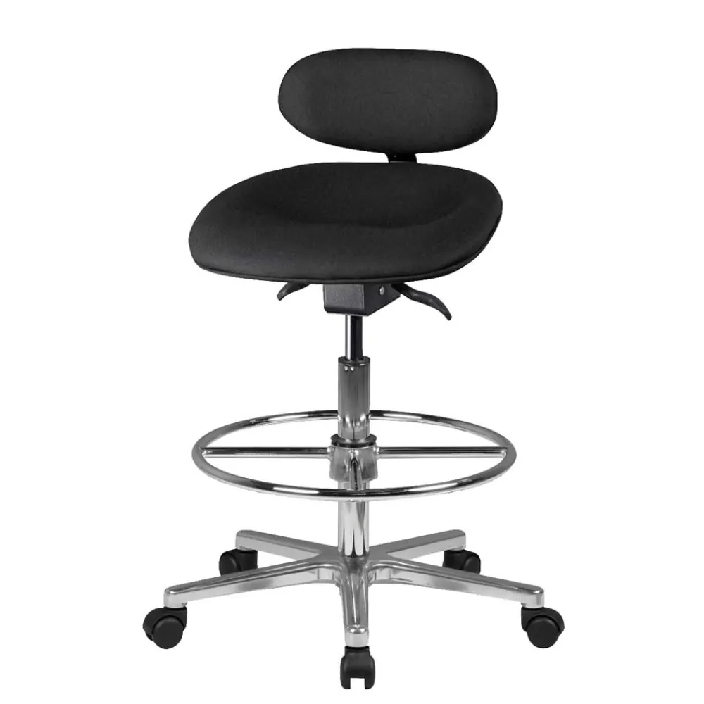 Wohnen Schwarzer Drehhocker mit niedriger Rückenlehne - Zafyra