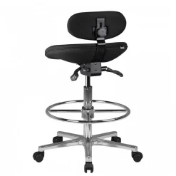 Wohnen Schwarzer Drehhocker mit niedriger Rückenlehne - Zafyra