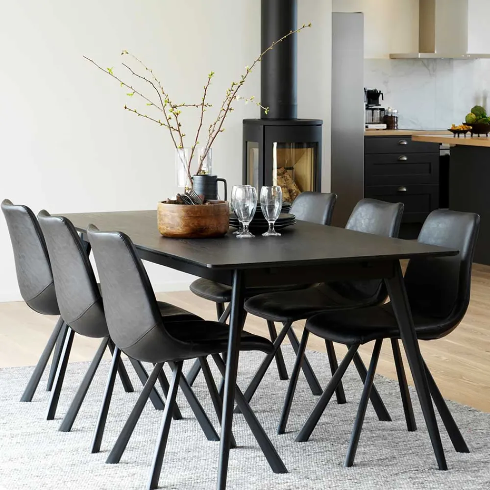 Wohnen Schwarzer Esszimmer Tisch im Retro Style - Vartana