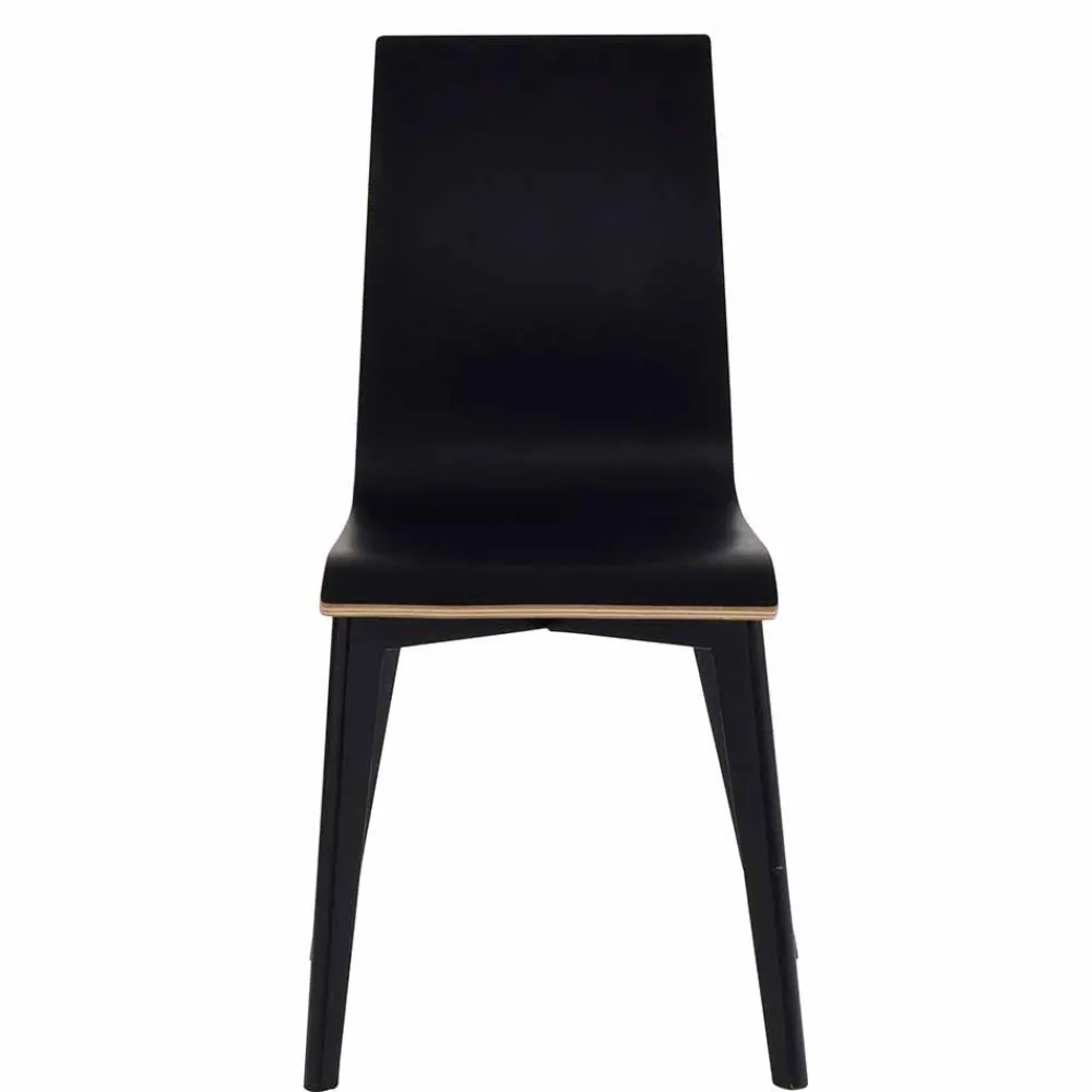 Wohnen Schwarzer Holzstuhl mit Eiche - Join (2er Set)