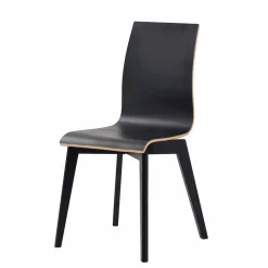 Wohnen Schwarzer Holzstuhl mit Eiche - Join (2er Set)