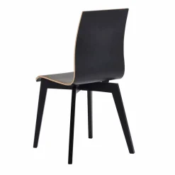 Wohnen Schwarzer Holzstuhl mit Eiche - Join (2er Set)