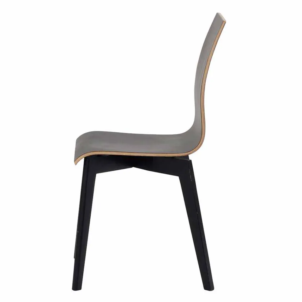 Wohnen Schwarzer Holzstuhl mit Eiche - Join (2er Set)