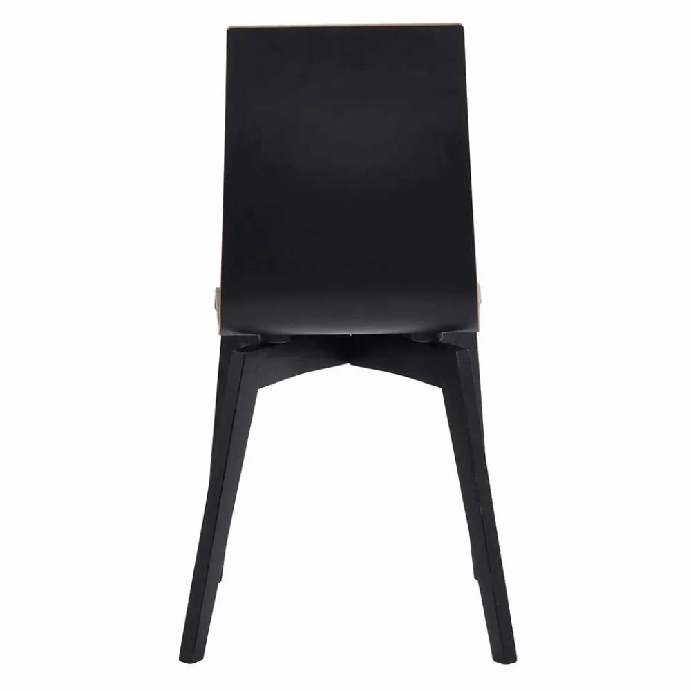 Wohnen Schwarzer Holzstuhl mit Eiche - Join (2er Set)