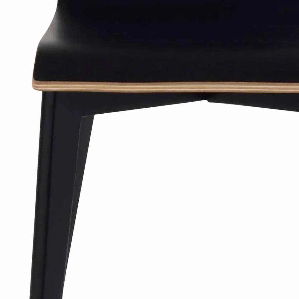 Wohnen Schwarzer Holzstuhl mit Eiche - Join (2er Set)