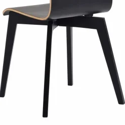 Wohnen Schwarzer Holzstuhl mit Eiche - Join (2er Set)