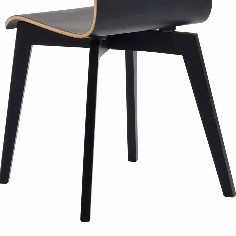 Wohnen Schwarzer Holzstuhl mit Eiche - Join (2er Set)