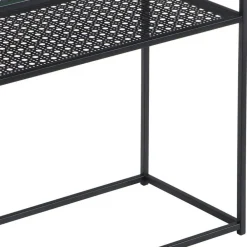 Wohnen Telefontische*Schwarzer Konsolentisch mit Glasplatte - Panfreda