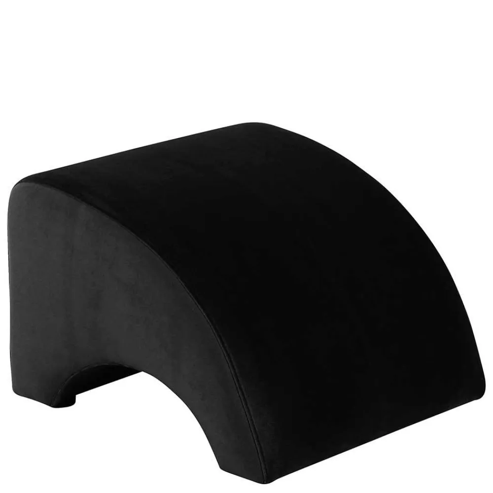 Wohnen Schwarzer Polsterhocker aus Samtvelours - Leverias