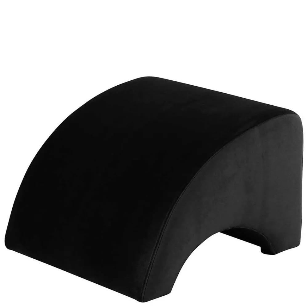 Wohnen Schwarzer Polsterhocker aus Samtvelours - Leverias