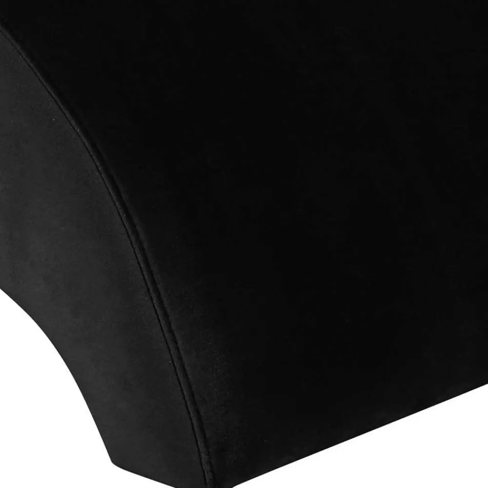 Wohnen Schwarzer Polsterhocker aus Samtvelours - Leverias