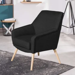 Wohnen Schwarzer Polstersessel aus Webstoff - Chiosma