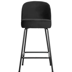 Wohnen Schwarzer Retro Samt Barstuhl in zwei Höhen - Abelless