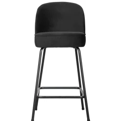 Wohnen Schwarzer Retro Samt Barstuhl in zwei Höhen - Abelless