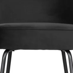 Wohnen Schwarzer Retro Samt Barstuhl in zwei Höhen - Abelless