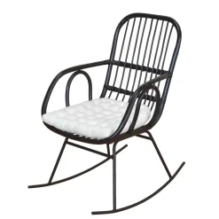 Wohnen Rattanmöbel*Schwarzer Schaukelstuhl modern - Italiano