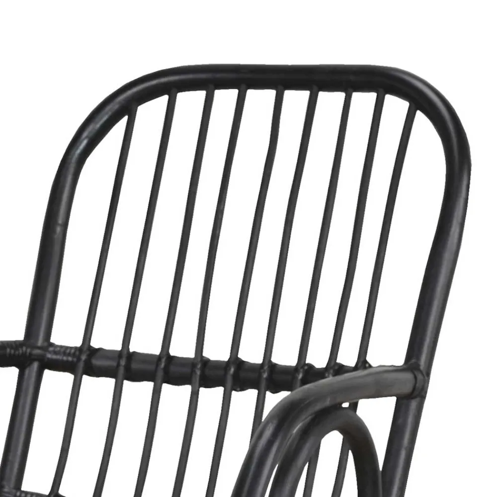 Wohnen Rattanmöbel*Schwarzer Schaukelstuhl modern - Italiano