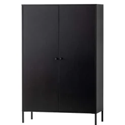 Wohnen Esszimmer-Vitrinen|Vitrinen*Schwarzer Schrank mit Doppeltür - 100x155x40 - Burgossi