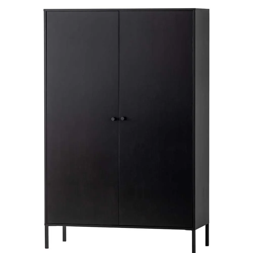 Wohnen Esszimmer-Vitrinen|Vitrinen*Schwarzer Schrank mit Doppeltür - 100x155x40 - Burgossi