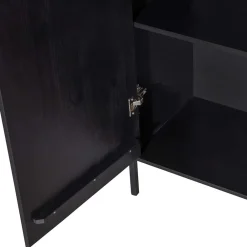 Wohnen Esszimmer-Vitrinen|Vitrinen*Schwarzer Schrank mit Doppeltür - 100x155x40 - Burgossi