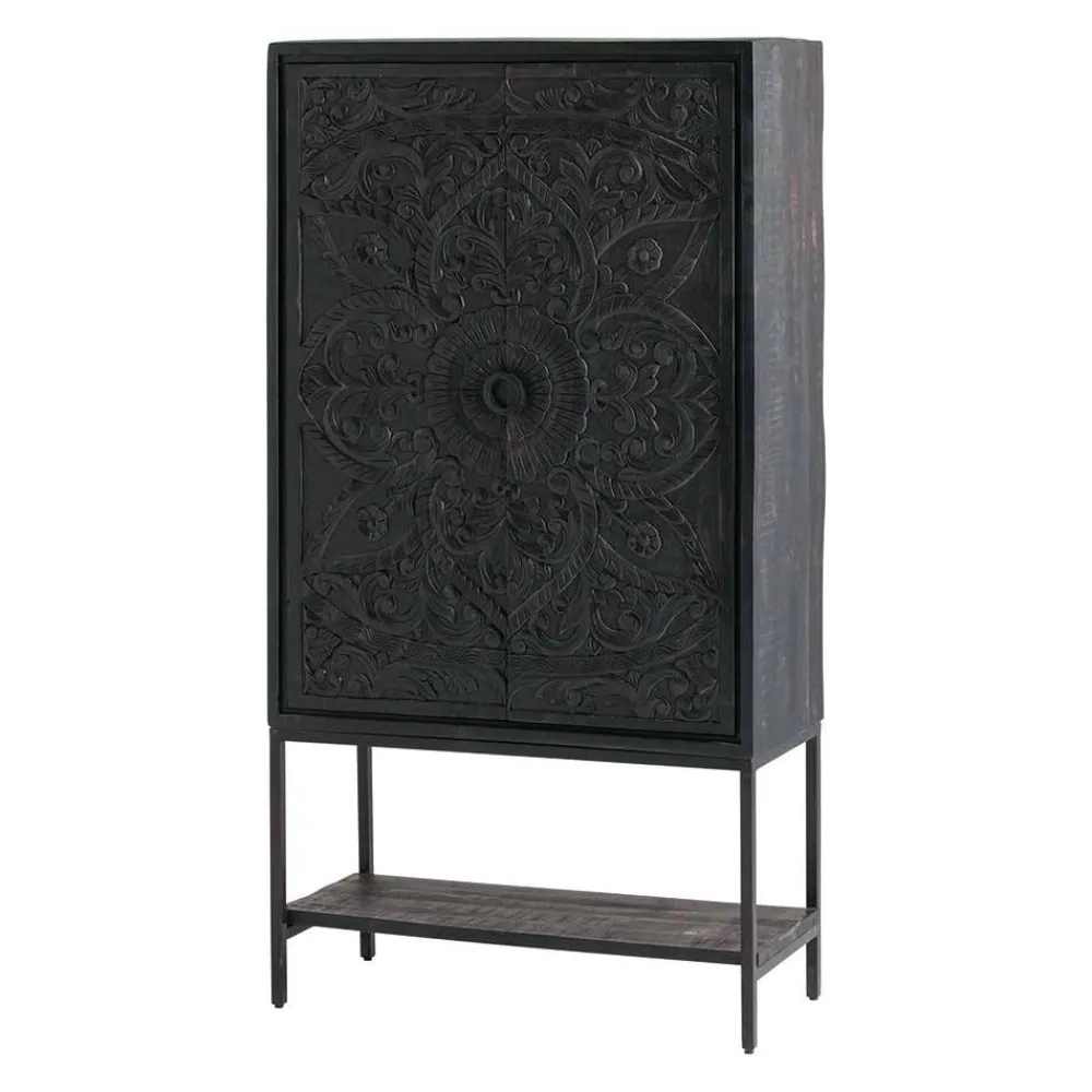 Wohnen Schwarzer Schrank mit Schnitzereien - Namibe