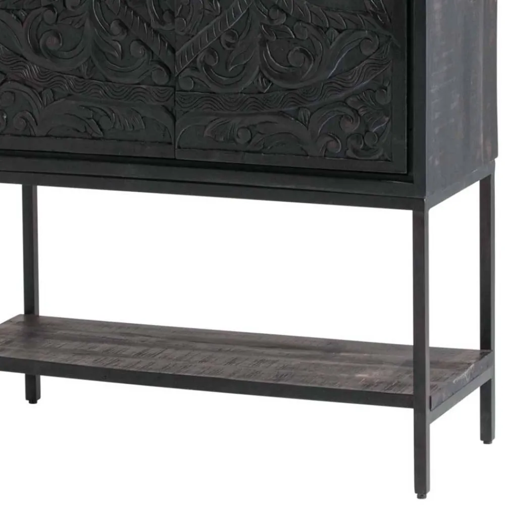 Wohnen Schwarzer Schrank mit Schnitzereien - Namibe