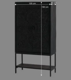 Wohnen Schwarzer Schrank mit Schnitzereien - Namibe