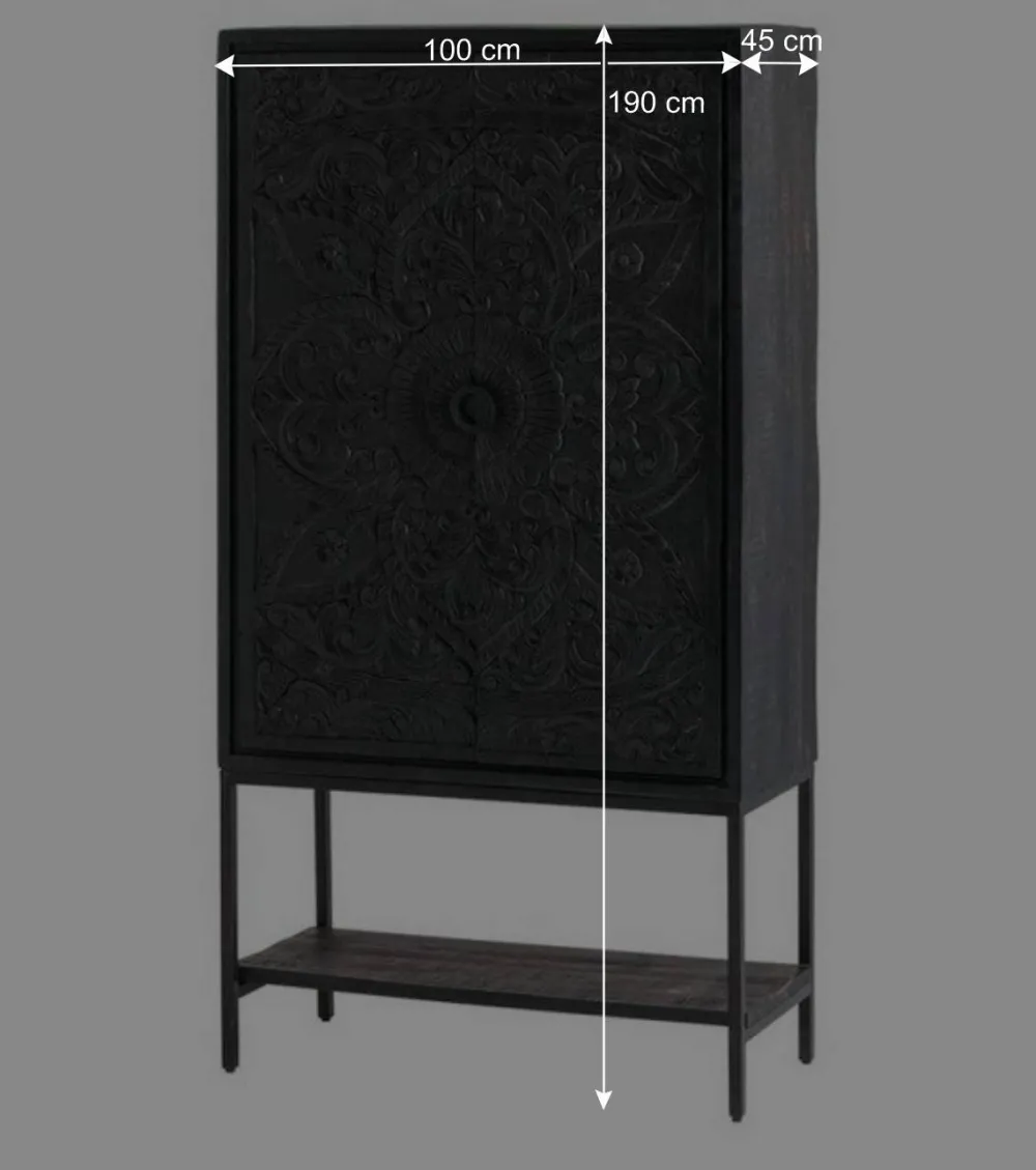 Wohnen Schwarzer Schrank mit Schnitzereien - Namibe