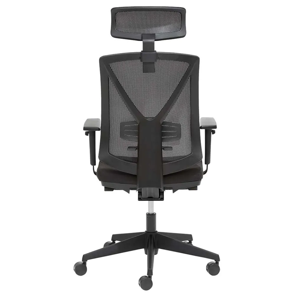 Wohnen Schwarzer Schreibtischsessel mit Lordosenstütze - Drike