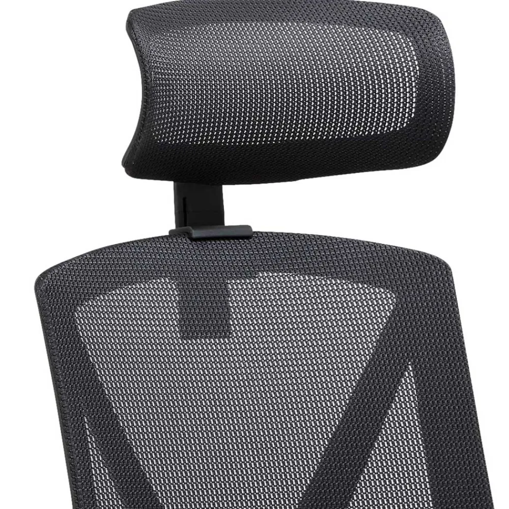 Wohnen Schwarzer Schreibtischsessel mit Lordosenstütze - Drike