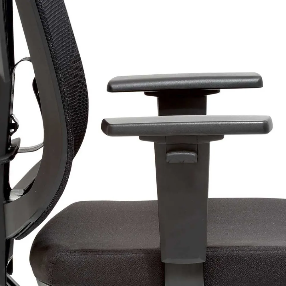 Wohnen Schwarzer Schreibtischsessel mit Lordosenstütze - Drike