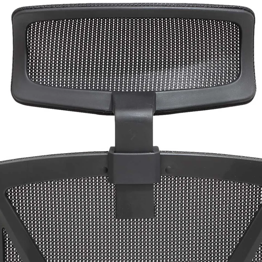 Wohnen Schwarzer Schreibtischsessel mit Lordosenstütze - Drike