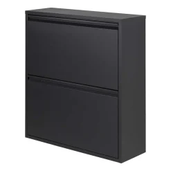 Wohnen Schuhschränke*Schwarzer Schuhschrank aus Stahl - Silo