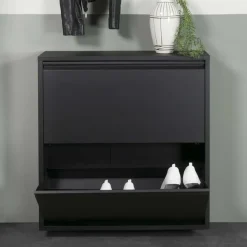 Wohnen Schuhschränke*Schwarzer Schuhschrank aus Stahl - Silo