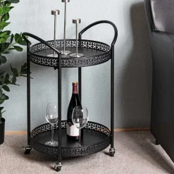 Wohnen Schwarzer Servierwagen in rundem Design - Mapel