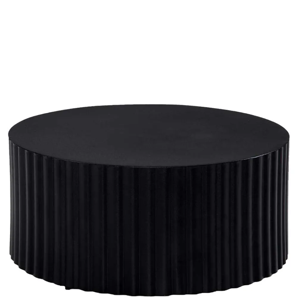 Wohnen Schwarzer Sofatisch mit gerilltem Zylindergestell - Crocetta