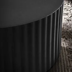 Wohnen Schwarzer Sofatisch mit gerilltem Zylindergestell - Crocetta