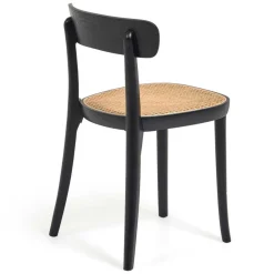 Wohnen Schwarzer Stühle mit Rattan - Racer (2er Set)