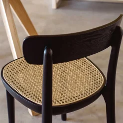 Wohnen Schwarzer Stühle mit Rattan - Racer (2er Set)