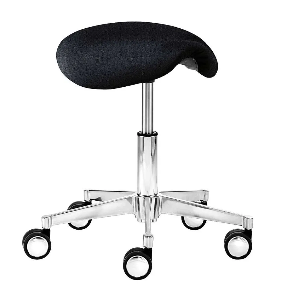 Wohnen Sessel & Hocker|Barhocker*Schwarzer Stoff Bürohocker mit Dreh-Rollen-Gestell - Calvin