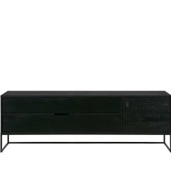 Wohnen Schwarzer TV Unterschrank mit zwei Schubladen - Almery